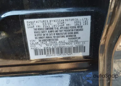 2021 Nissan Sentra Sv Xtronic Cvt from USA, damaged, VIN 3N1AB8CV2MY267689